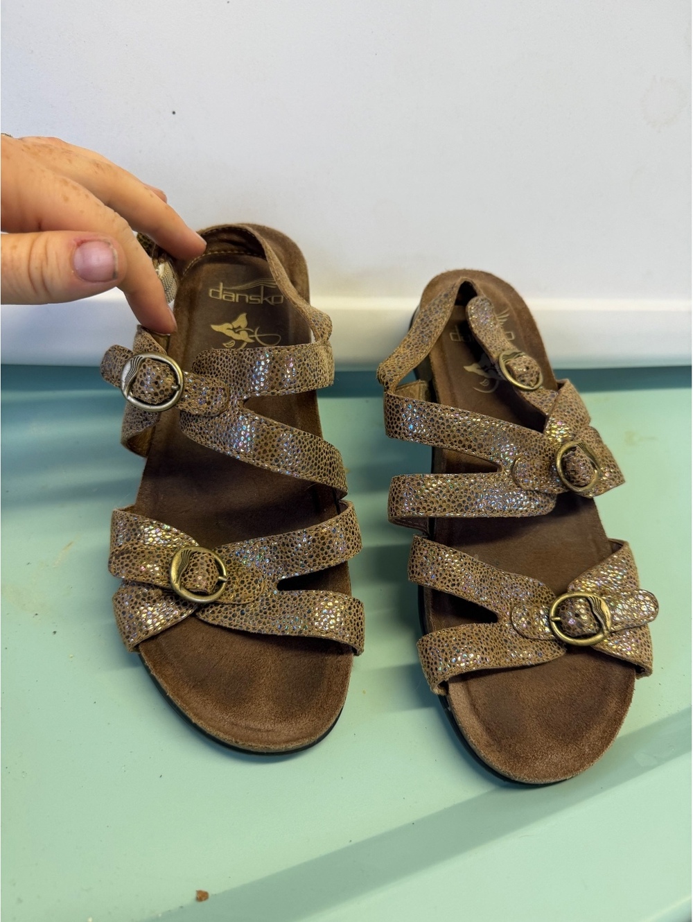 Dansko Strappy Brown Leather Sandals, Size 37